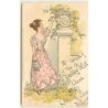 n°10322 - Carte Illustrateur - MSM - Meissner serie 1231 - Femme cueillant des rose