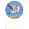 n°27792 - Fantaisie - BKWI 284-2 - Bébé sur le dos d'une cigogne volant