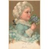n°27800 - Fantaisie - Clapsaddle - Jeune garçon de profil avec du myosotis
