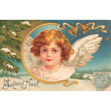 n°27816 - Clapsaddle - Joyeux Noël - Tête d'ange