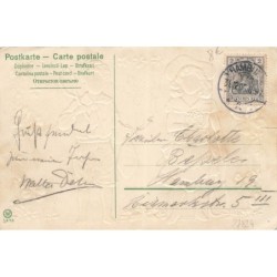 n°27824 - Carte Gaufrée - Nouvel An - Enfants jouant au tennis