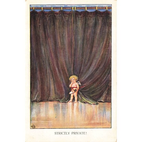 n°27829 - Ange - Modern Humour - Strictly Private - Cupidon devant un rideau