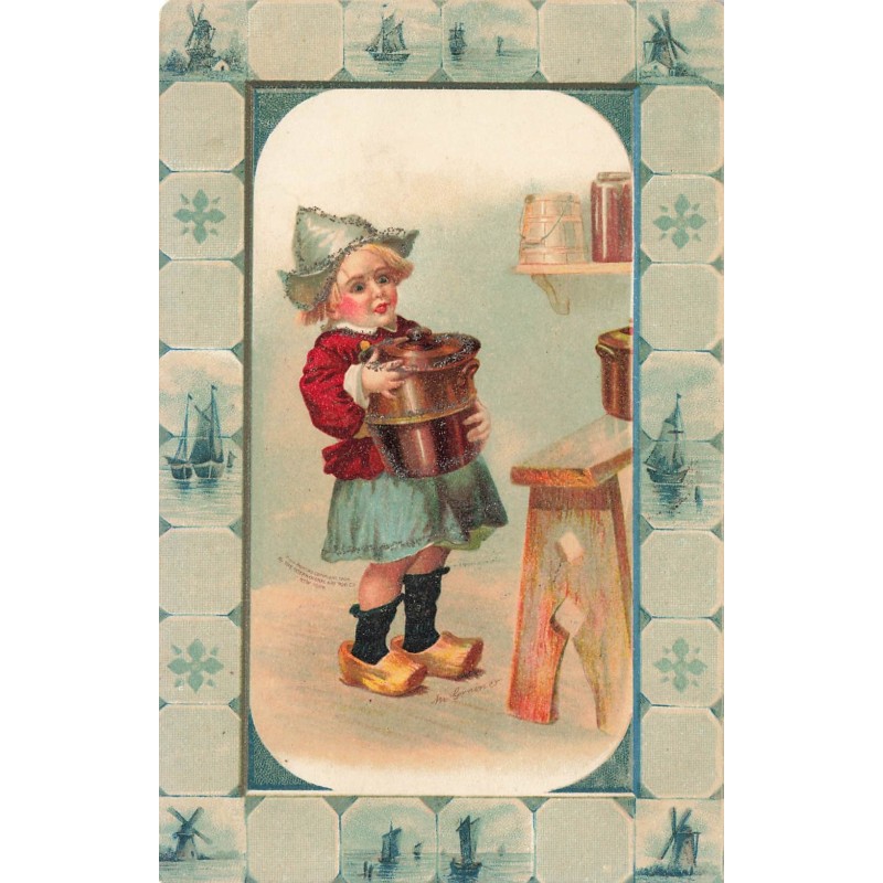 n°27850 - Fantaisie - Clapsaddle - Fillette hollandaise portant un fait-tout