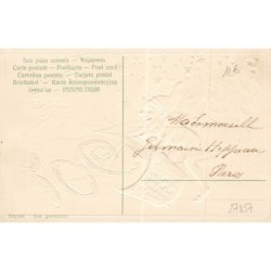 n°27857 - Carte Gaufrée - Nouvel An - Bonne Année 1907 - Nain renversant sa hotte