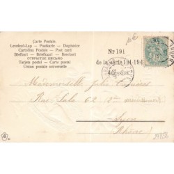 n°27858 - Carte Gaufrée - Bonne Année - Nain dans un coeur