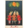 n°27864 - Flatscher - Bonne Année - Enfants jouant de la trompette et tenant des lampions