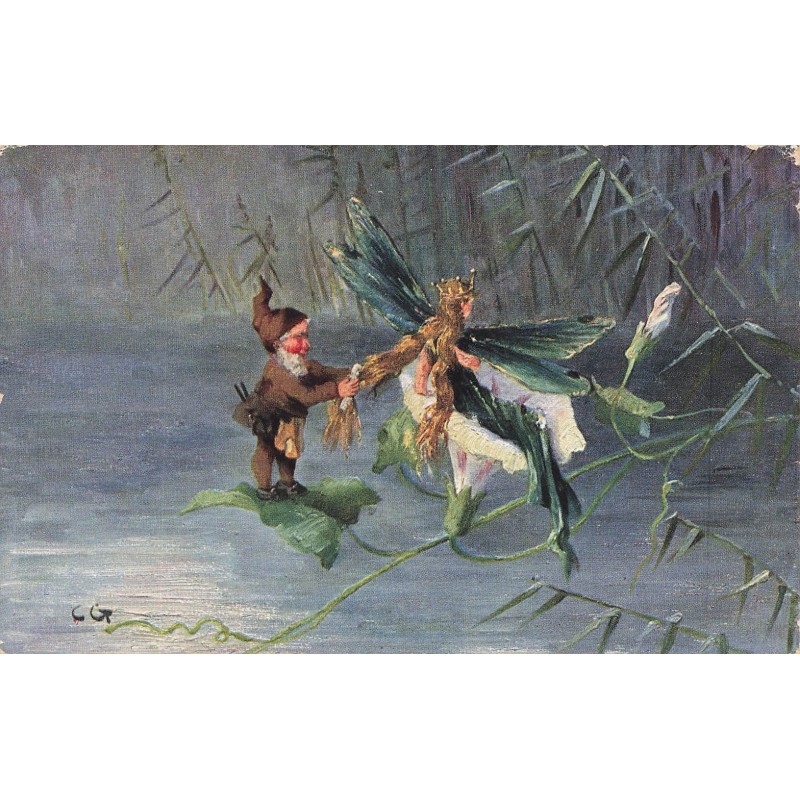 n°27891 - Oilette CG - Nain voulant attraper une fée