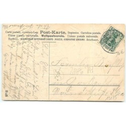 n°13175 - Carte Gaufrée - Fröhliche Weihnachten - Ange allumant des bougies d'un sapin près d'une fillette dormant
