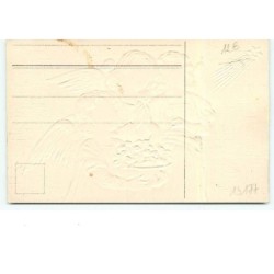 n°13177 - Carte Gaufrée - Gesegnete Weihnachten - Anges priant et apportant des fleurs