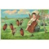 n°27916 - Pâques - Glad Pask - Ange jouant du violoncelle pour des hannetons