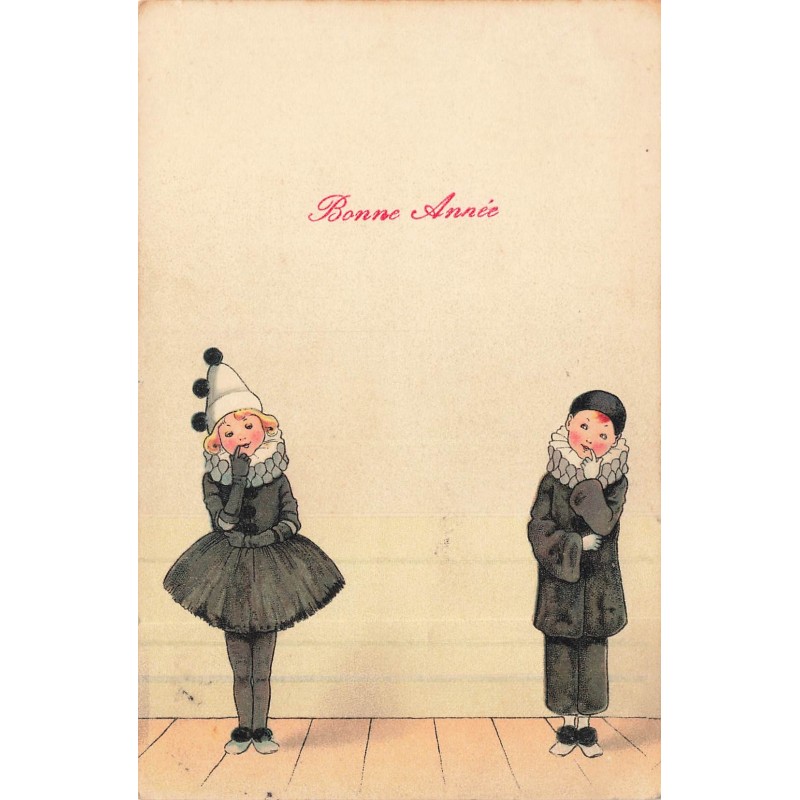 n°27923 - Nouvel An - Bonne Année - Pierrot et Colombine