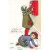 n°27931 - Nouvel An - Gott Nytt Ar - Enfants, l'une sur le dos de l'autre pour poster une lettre
