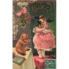 n°27943 - Heureux Noël - Fillette regardant un ours en peluche - Teddy Bear