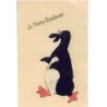 n°27951 - Fantaisie - Carte avec de la Feutrine - Je Porte Bonheur - Pingouin