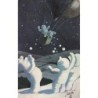 n°27970 - Oilette - Bonne Année - Bonhommes de neige, l'un dans une nacelle d'un ballon