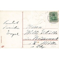 n°27977 - Carte Gaufrée - Nouvel An - Garçons buvant à la bouteille