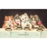 n°27999 - Fantaisie - Ein Kaffeeklatsch - Chats prenant un café