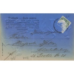 n°28001 - Carte Gaufrée - Fantaisie - Personnages devant un grand canard