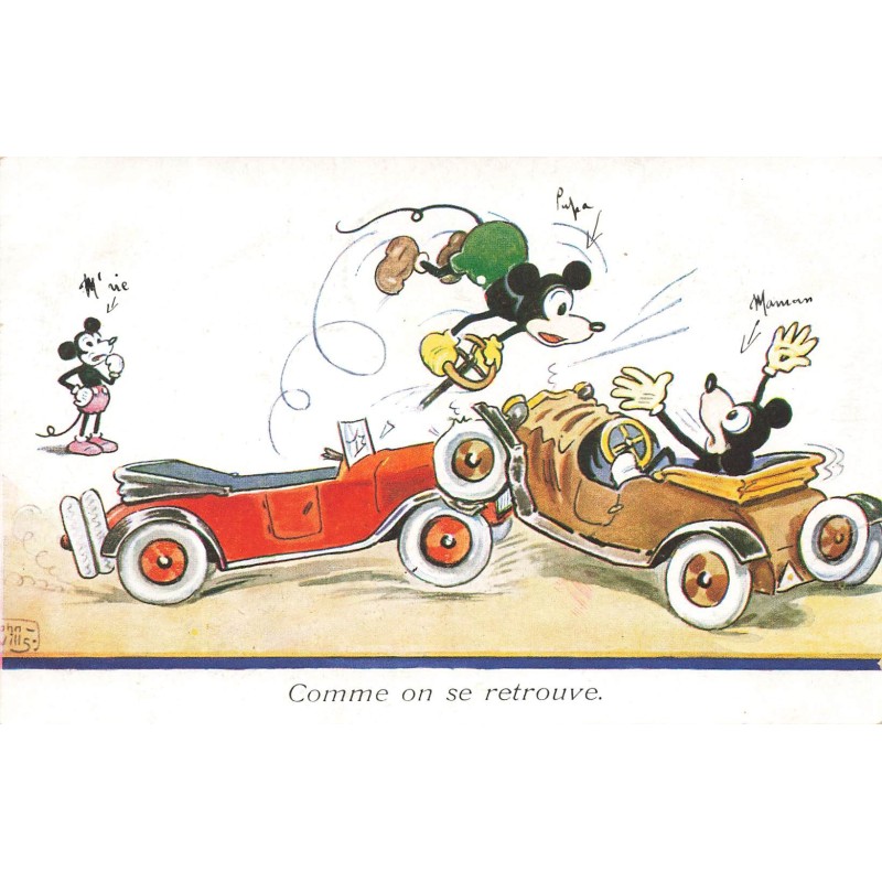 n°28011 - Disney - John Wills - Comme on se retrouve - Souris ayant un accident de voiture