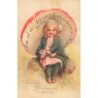 n°28013 - Anniversaire - Herzliche Glückwunsch zum Geburtstage - Fillette assise sous un champignon