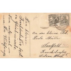 n°28013 - Anniversaire - Herzliche Glückwunsch zum Geburtstage - Fillette assise sous un champignon