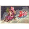 n°28022 - Flatscher - Ein frôhes Weihnachtsfest - Père Noël et anges sur des luges