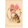 n°28043 - Carte à Système - Fantaisie - Chat portant un chapeau
