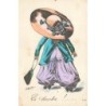 n°28054 - Illustrateur Roberty - La Mode - Une femme de dos sous un grand chapeau