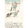 n°28072 - Noël - Jenny Nyström - God Jul - Nain riant en voyant un corbeau mangeant le gateau d'un enfant