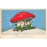 n°28075 - Nouvel An - Flatscher - Lutins fumant la pipe sous un champignon