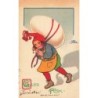 n°28084 - Pâques - Illustrateur Hildur Söderberg - Glad Pask- Jeune fille portant un oeuf sur le dos