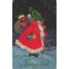 n°28101 - Illustrateur F. Baumgarten - Joyeux Noël - Père Noël s'approchant des villages