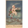 n°28102 - Illustrateur F. Baumgarten - Herzlichen Weihnachtsgruss - Ange au-dessus d'un village