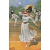 n°28105 - Illustrateur Arthur Thiele - Chats humanisés - Partie de Tennis
