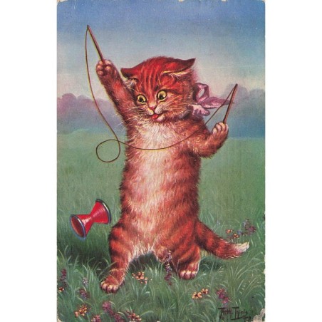 n°28107 - Illustrateur Arthur Thiele - Chat humanisé jouant au Diabolo