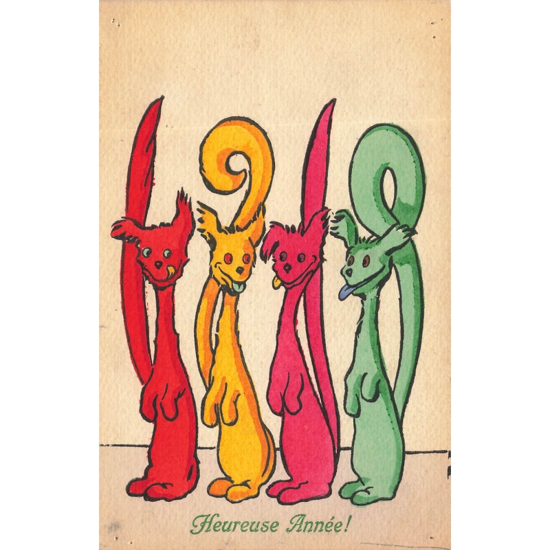n°28121 - MM Vienne n°427 - Heureuse Année 1918 - Chats de couleurs