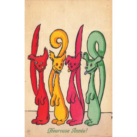 n°28121 - MM Vienne n°427 - Heureuse Année 1918 - Chats de couleurs