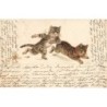 n°28132 - Carte Gaufrée - Animaux - Chat - Chats courant