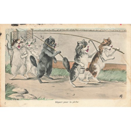 n°28133 - M. Boulanger - Animaux - Chat - Départ pour la Pêche