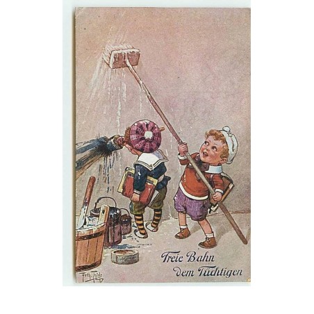 n°13354 - Thiele Arthur - Frei Bahn dem Tüchtigen - Enfants lavant un mur