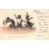 n°28138 - Faulkner & Co - Chats humanisés avec castagnettes et tambourin - The Frisky Minstrels