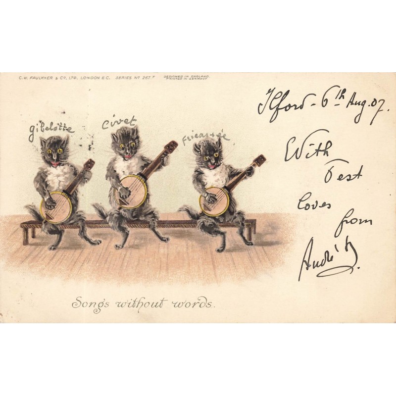 n°28139 - Faulkner & Co - Chats humanisés jouant du banjo  - Song without words