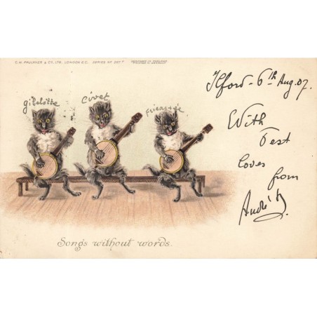 n°28139 - Faulkner & Co - Chats humanisés jouant du banjo  - Song without words