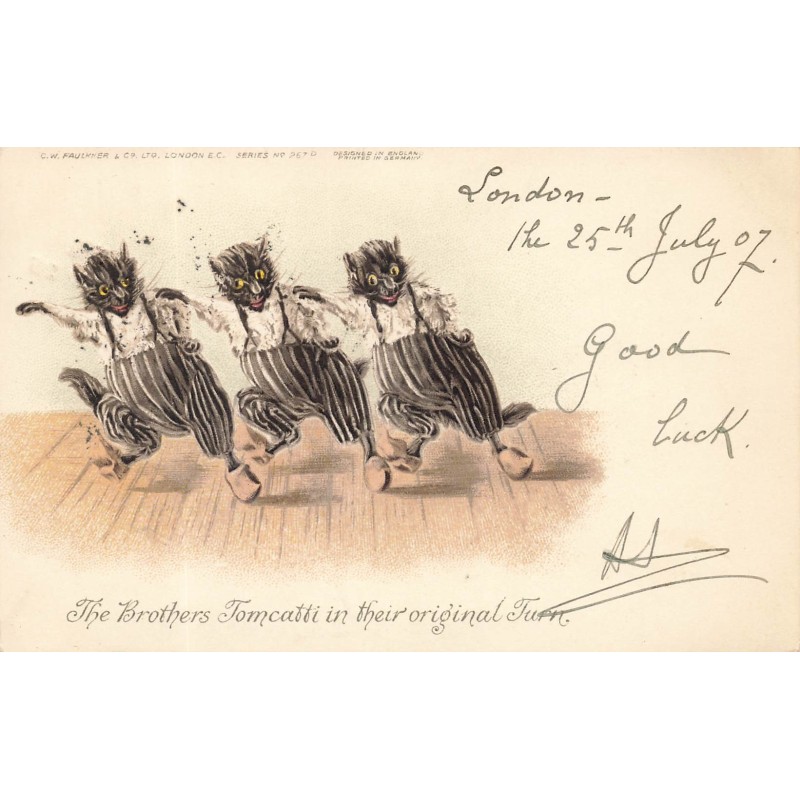 n°28141 - Faulkner & Co - Chats humanisés dansant - The Brothers Tomcatti in their original Turn
