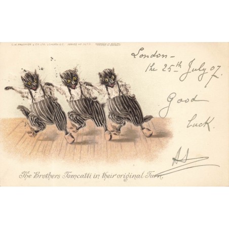 n°28141 - Faulkner & Co - Chats humanisés dansant - The Brothers Tomcatti in their original Turn