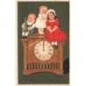 n°28147 - Carte Gaufrée - 7954 - Flatscher - A Happy New Year - Enfants assis sur une pendule