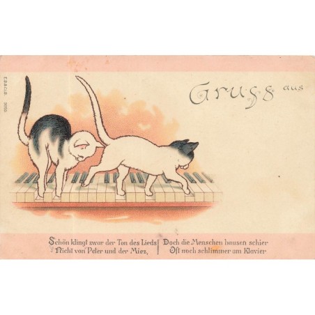 n°28148 - Animaux - Gruss - Chats marchant sur un clavier de piano
