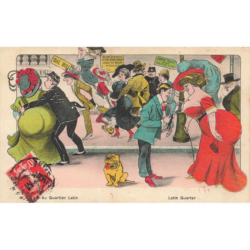 n°28152 - Illustrateur X. Sager - Au Quartier Latin - Bouledogue