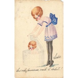n°28153 - Carte peinte à la...