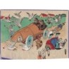 n°28155 - Illustrateur - Hommes dans une voiture de course écrasant une fermière, et ses oies